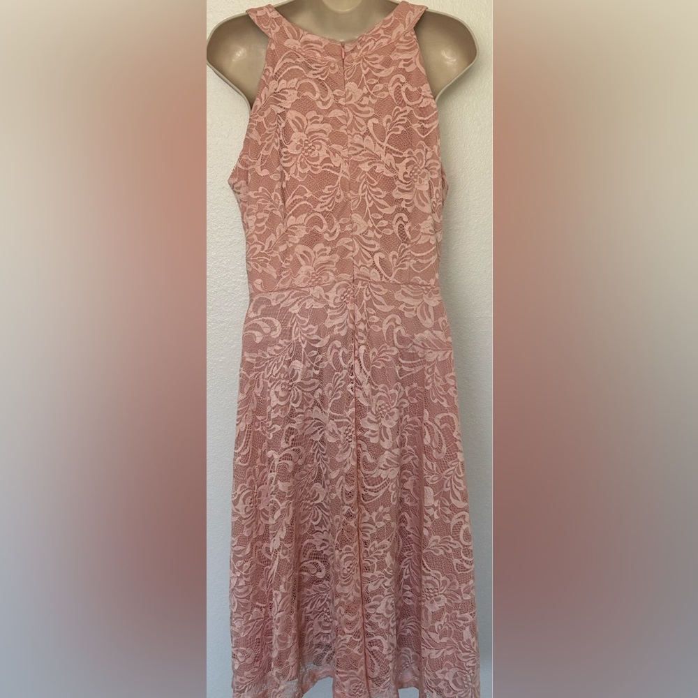 Blush Lace Halter Dress
